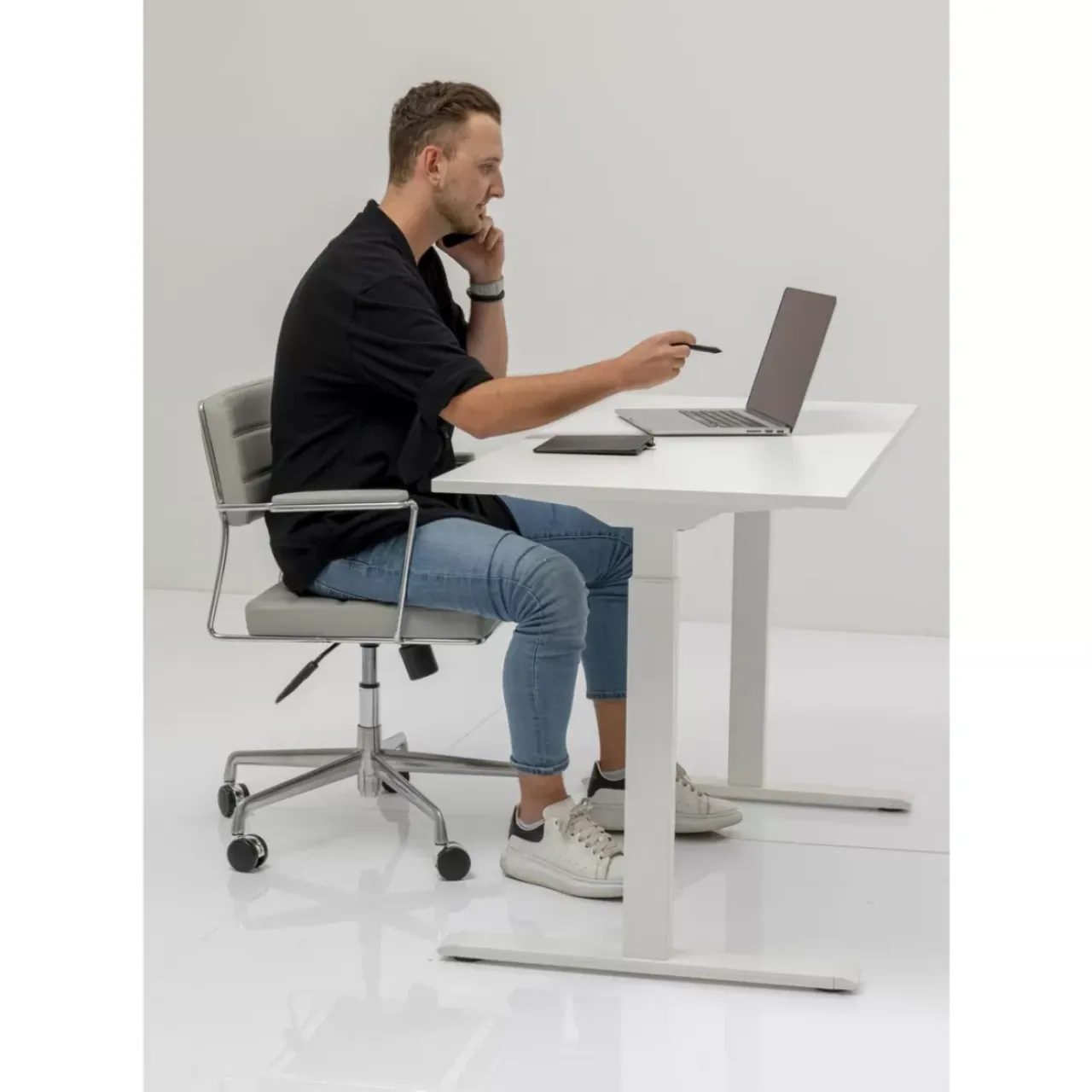 Tische-KARE Design Schreibtisch Office Smart Weiss Weiss 140X60
