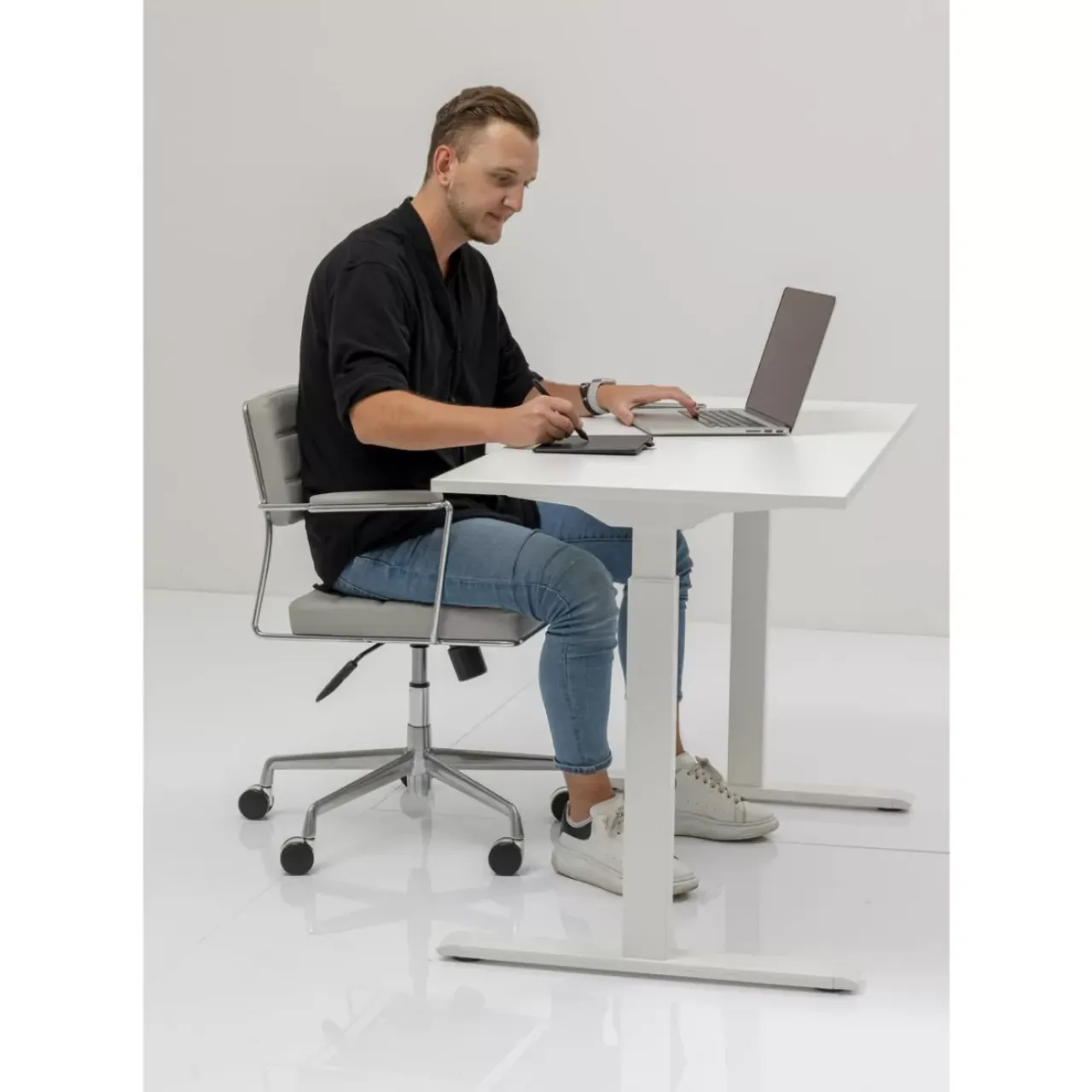 Tische-KARE Design Schreibtisch Office Smart Weiss Weiss 140X60