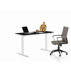 Tische-KARE Design Schreibtisch Office Smart Weis Schwarz 140X60