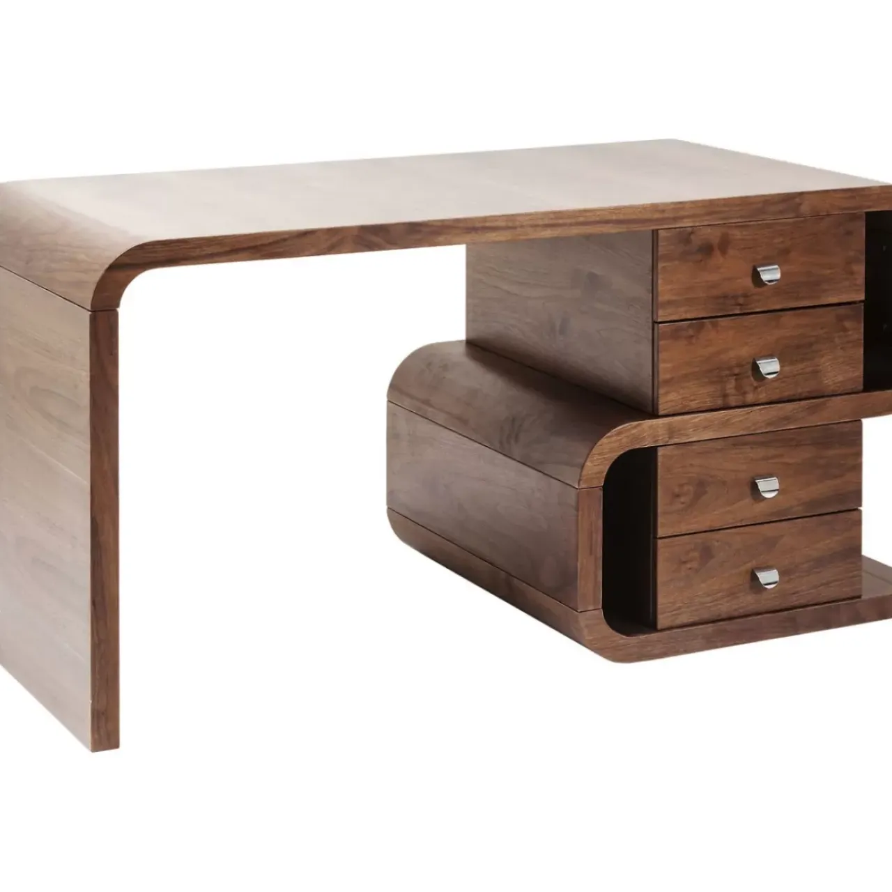Tische-KARE Design Schreibtisch Soft Snake Walnut 150X70Cm