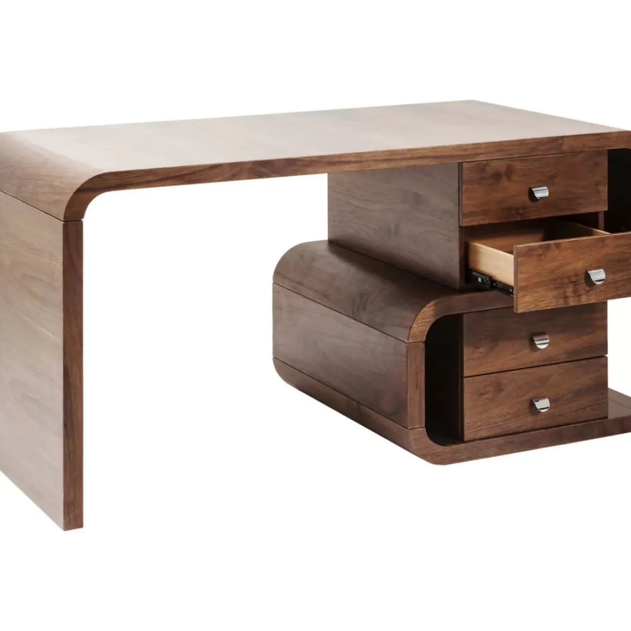 Tische-KARE Design Schreibtisch Soft Snake Walnut 150X70Cm