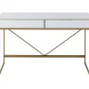 Tische-KARE Design Schreibtisch Soran Gold 120X50Cm