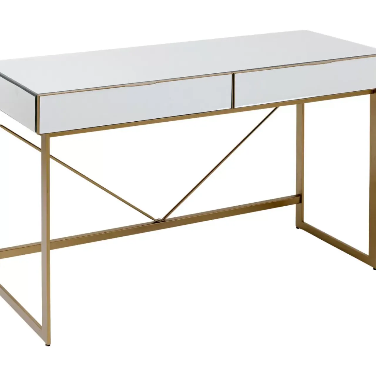 Tische-KARE Design Schreibtisch Soran Gold 120X50Cm