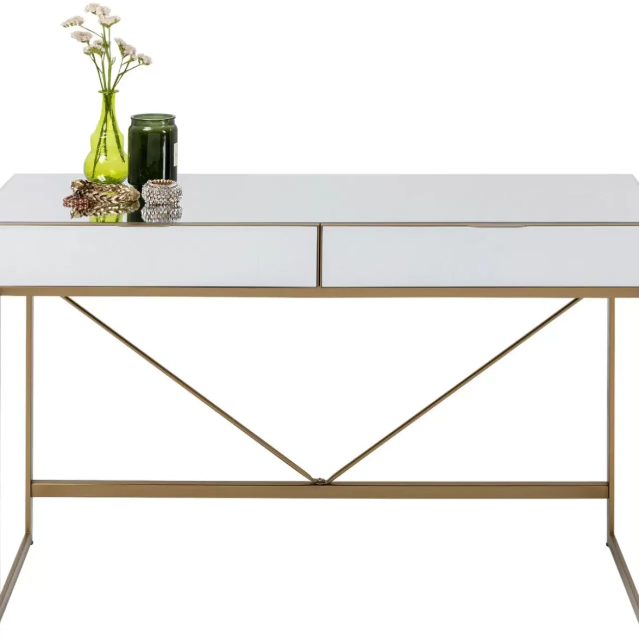 Tische-KARE Design Schreibtisch Soran Gold 120X50Cm