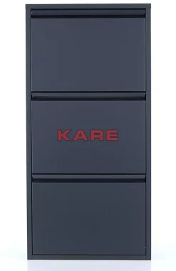 Kleinmöbel & Sonstiges-KARE Design Schuhkipper Caruso 3-Er Anthrazit