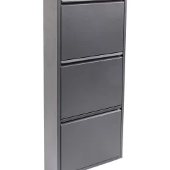 Kleinmöbel & Sonstiges-KARE Design Schuhkipper Caruso 3-Er Anthrazit