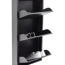 Kleinmöbel & Sonstiges-KARE Design Schuhkipper Caruso 3-Er Anthrazit