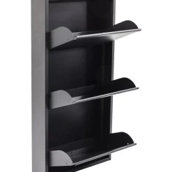 Kleinmöbel & Sonstiges-KARE Design Schuhkipper Caruso 3-Er Anthrazit (Mo)