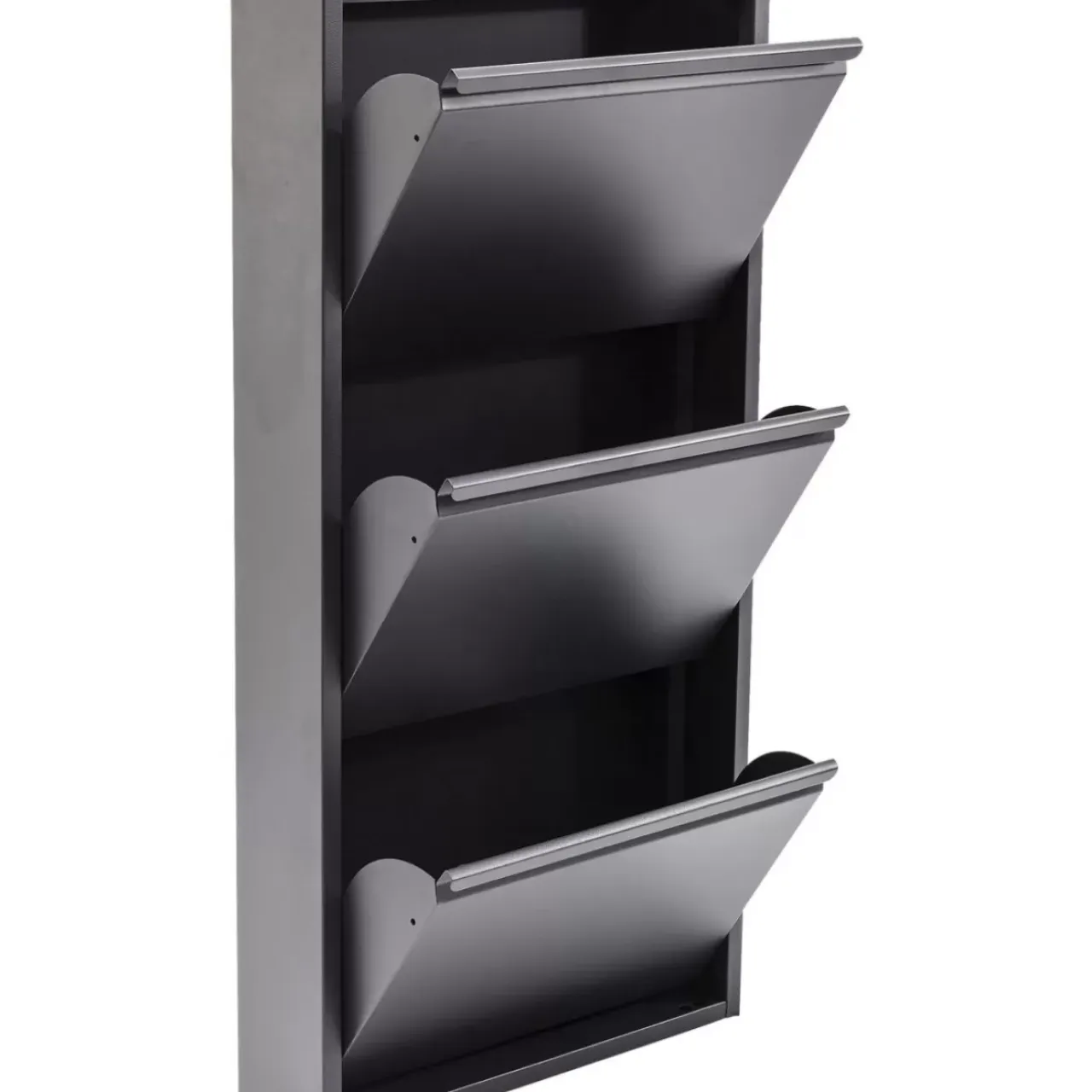 Kleinmöbel & Sonstiges-KARE Design Schuhkipper Caruso 3-Er Anthrazit (Mo)