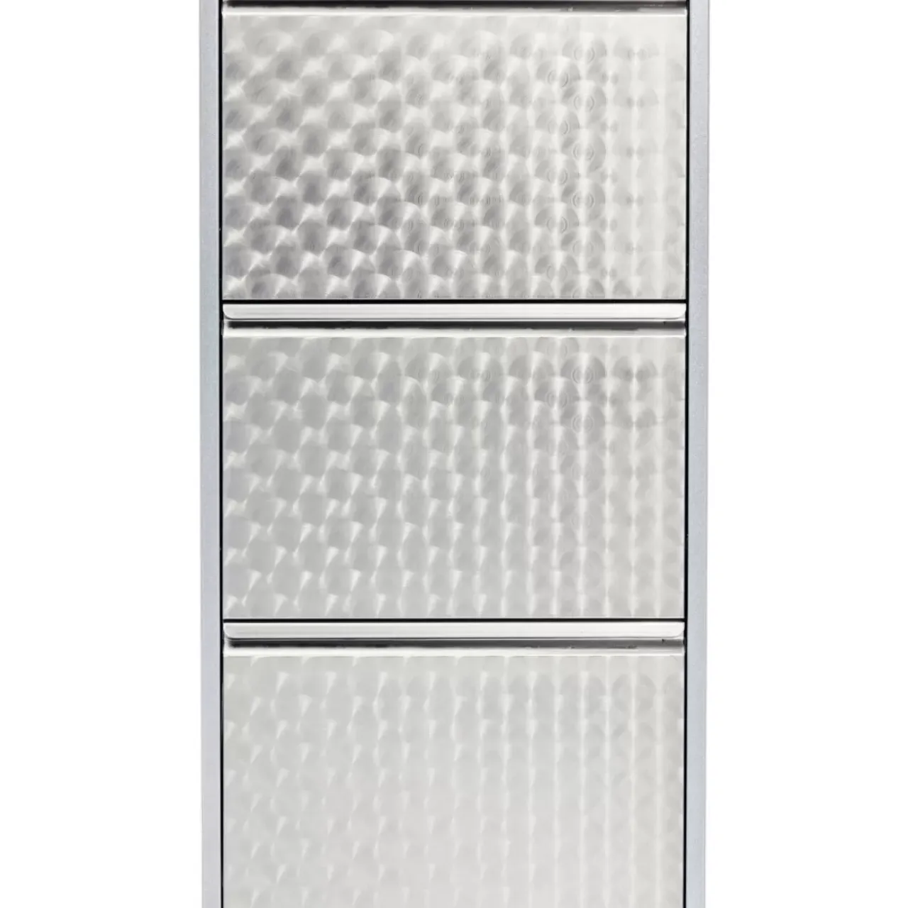 Kleinmöbel & Sonstiges-KARE Design Schuhkipper Caruso 3-Er Silber/Geflext