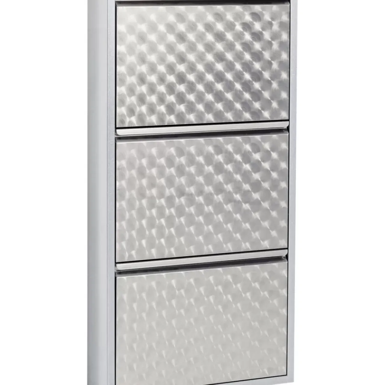 Kleinmöbel & Sonstiges-KARE Design Schuhkipper Caruso 3-Er Silber/Geflext