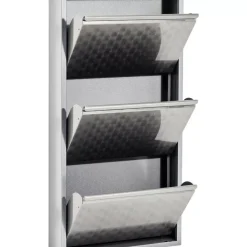 Kleinmöbel & Sonstiges-KARE Design Schuhkipper Caruso 3-Er Silber/Geflext