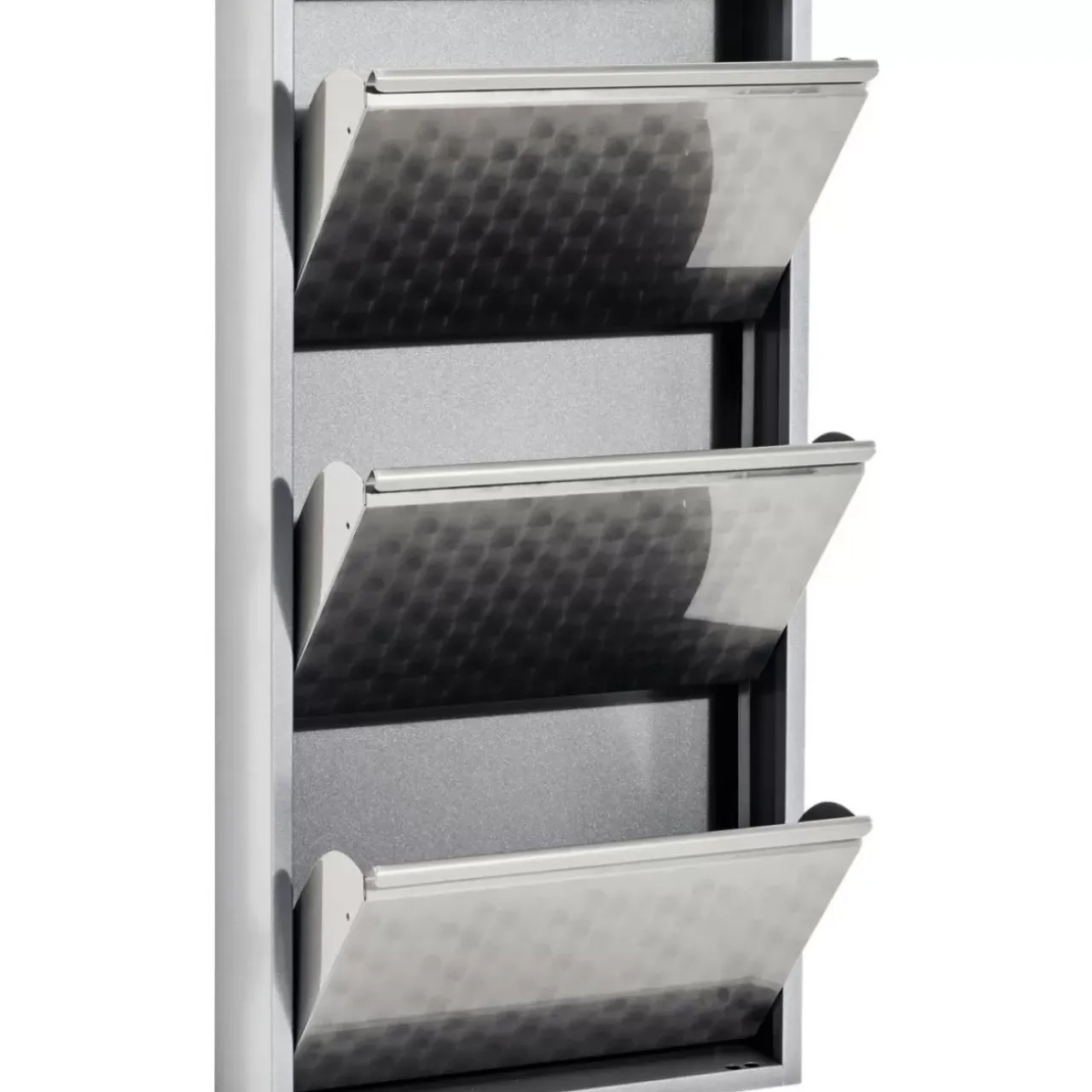 Kleinmöbel & Sonstiges-KARE Design Schuhkipper Caruso 3-Er Silber/Geflext