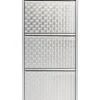 Kleinmöbel & Sonstiges-KARE Design Schuhkipper Caruso 3-Er Silber/Geflext (Mo)