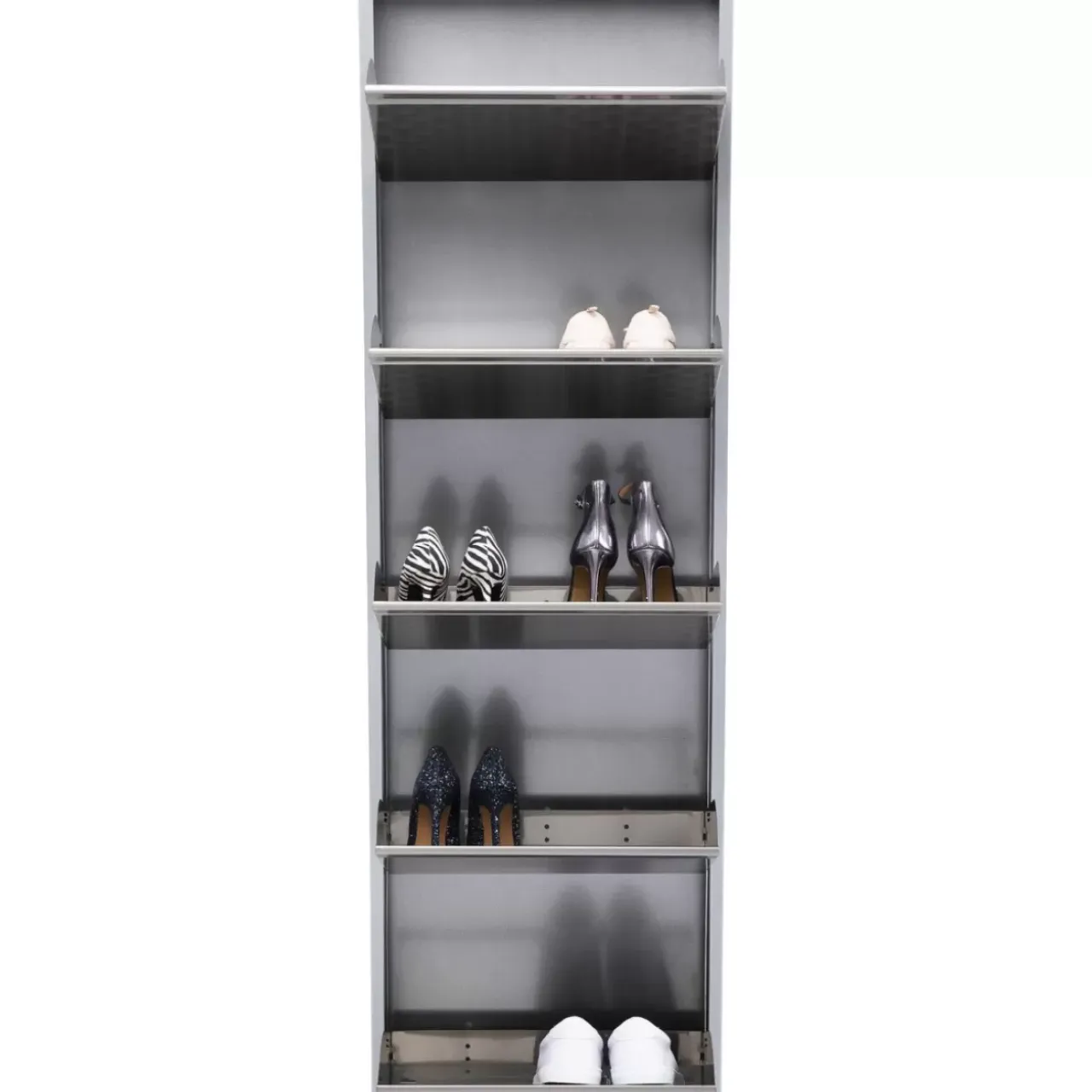 Kleinmöbel & Sonstiges-KARE Design Schuhkipper Caruso 5-Er Silber/Geflext