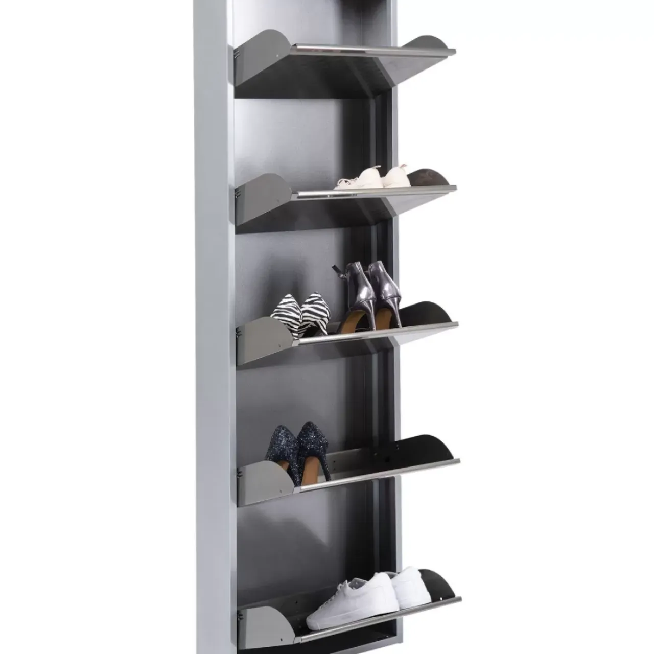 Kleinmöbel & Sonstiges-KARE Design Schuhkipper Caruso 5-Er Silber/Geflext