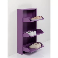 Kleinmöbel & Sonstiges-KARE Design Schuhkipper Caruso 3-Er Violet