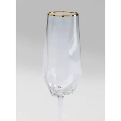 Geschirr & Tischaccessoires-KARE Design Sektglas Diamond Gold Rim