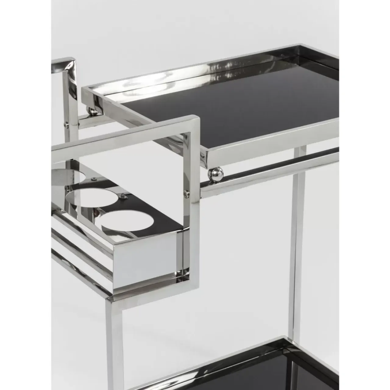 Tische-KARE Design Servierwagen Barfly Silber
