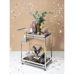 Tische-KARE Design Servierwagen Barfly Silber