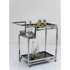 Tische-KARE Design Servierwagen Barfly Silber