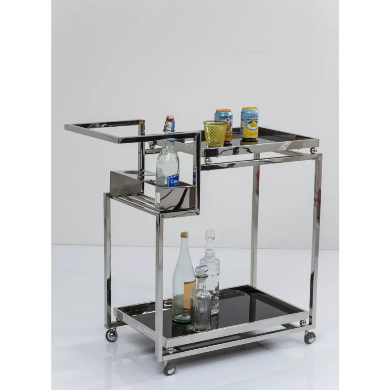 Tische-KARE Design Servierwagen Barfly Silber