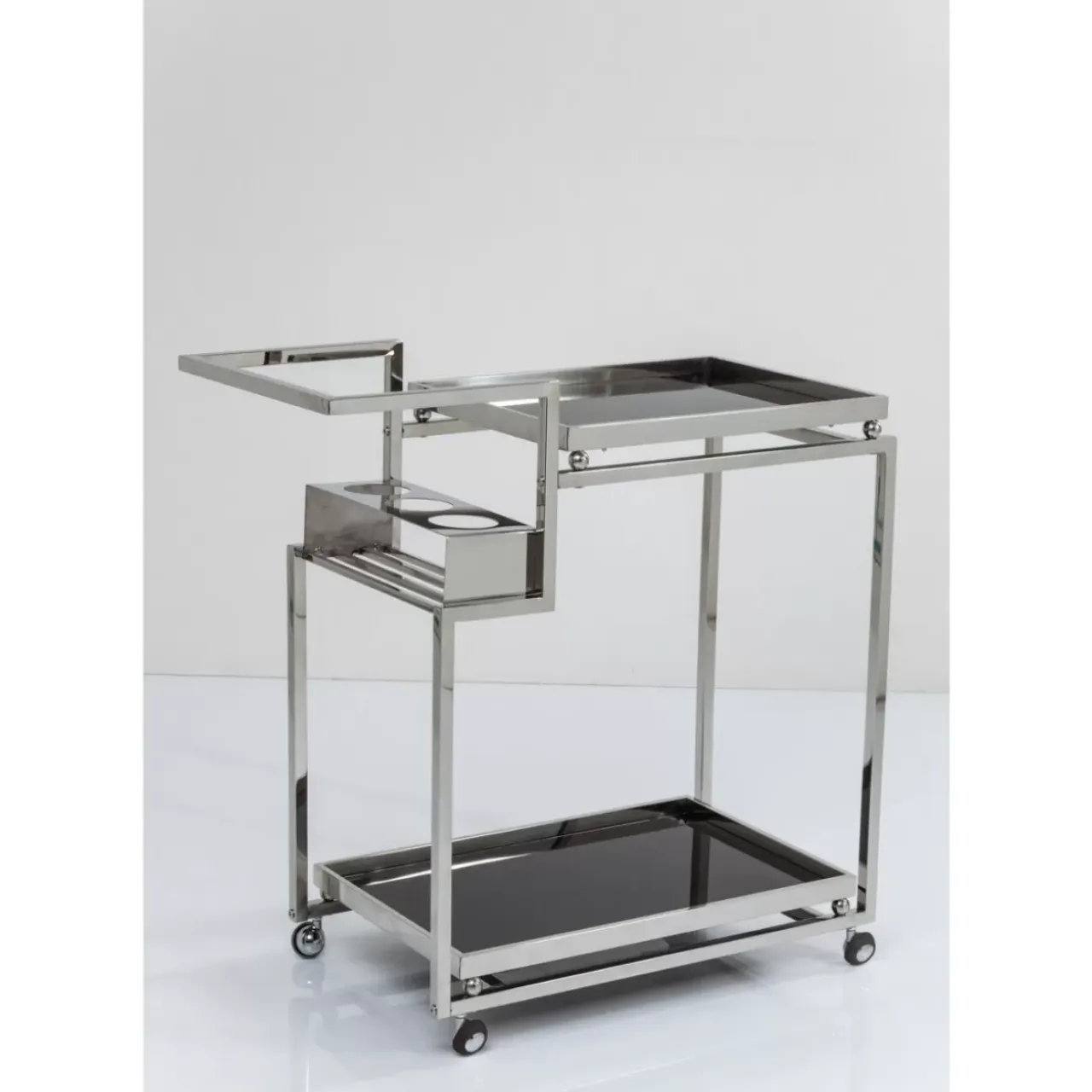 Tische-KARE Design Servierwagen Barfly Silber