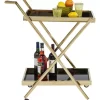 Tische-KARE Design Servierwagen Casino Gold