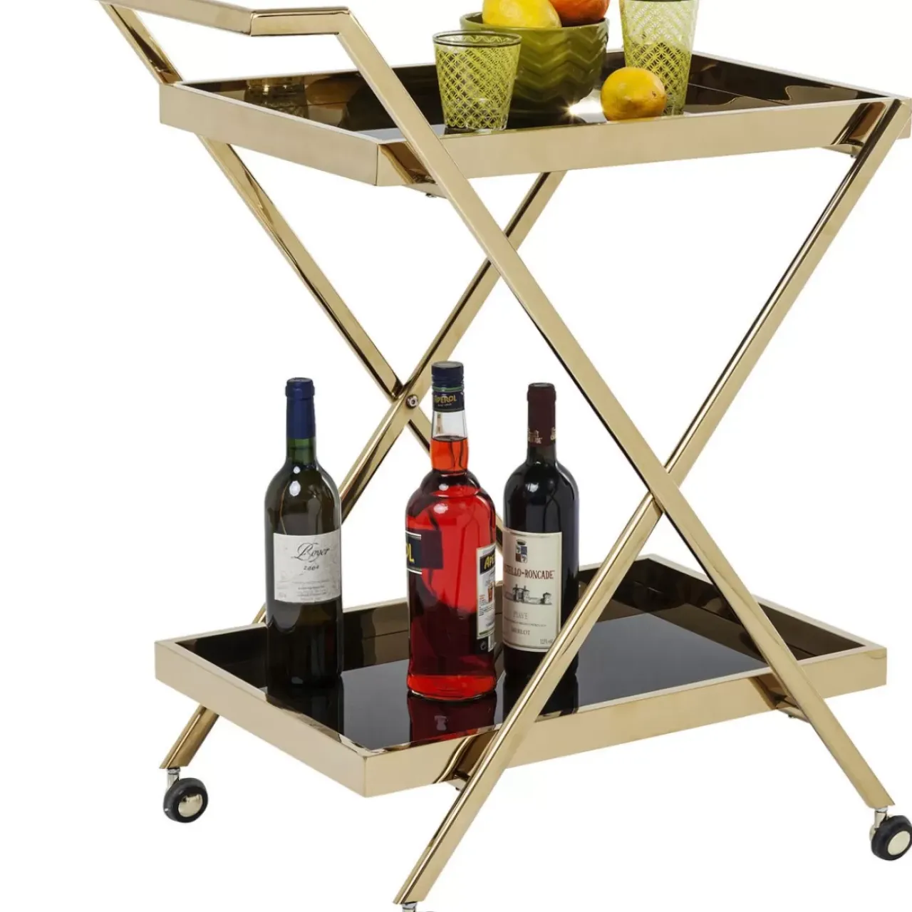 Tische-KARE Design Servierwagen Casino Gold