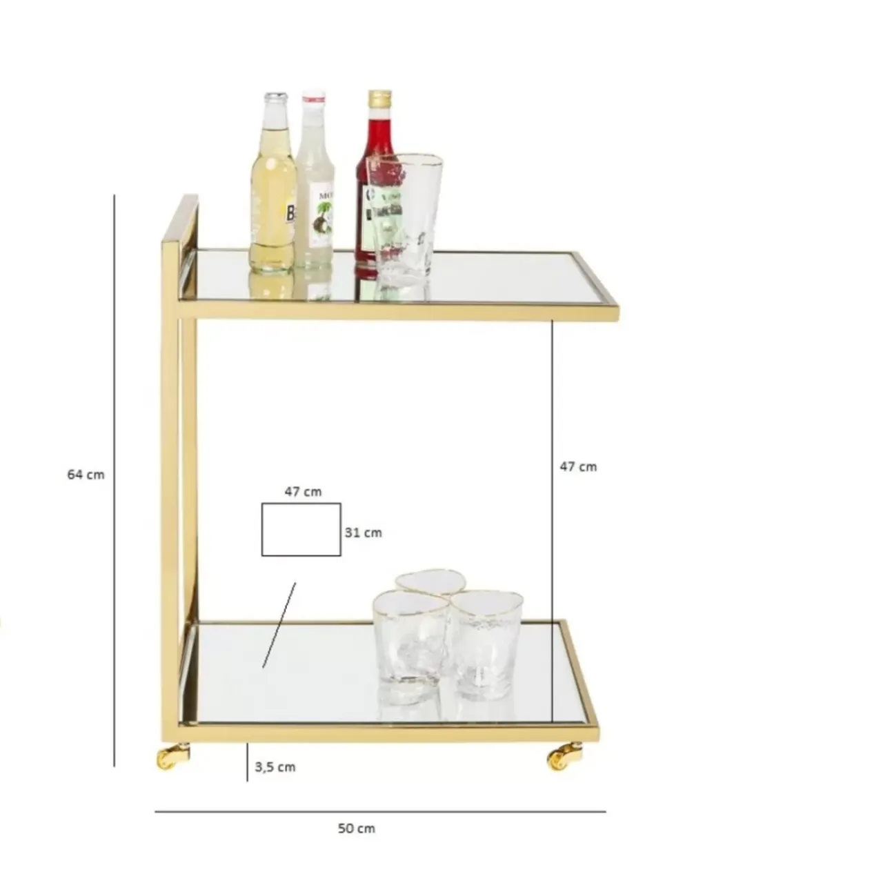 Tische-KARE Design Servierwagen Classy Gold