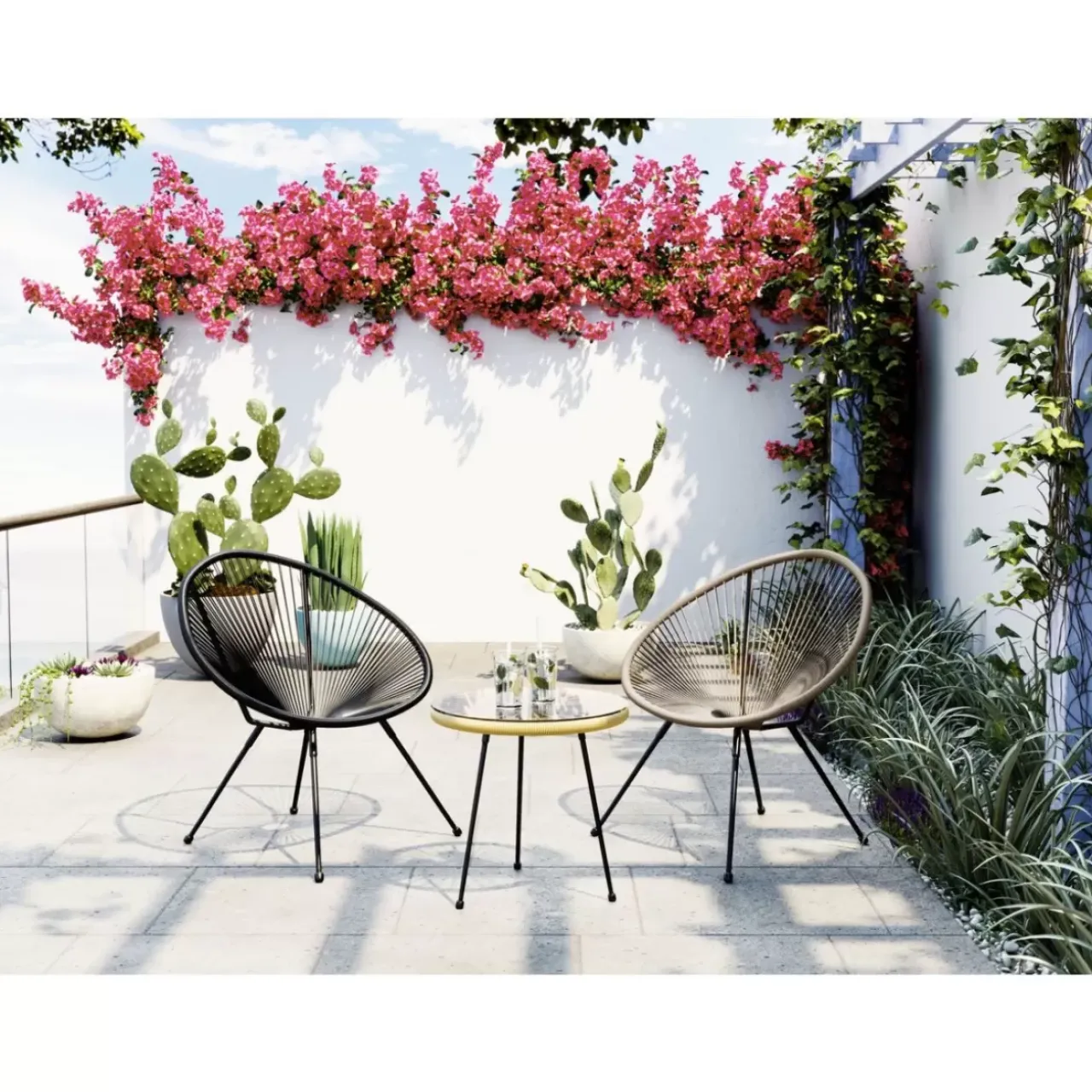 Outdoormöbel-KARE Design Sessel Acapulco Schwarz