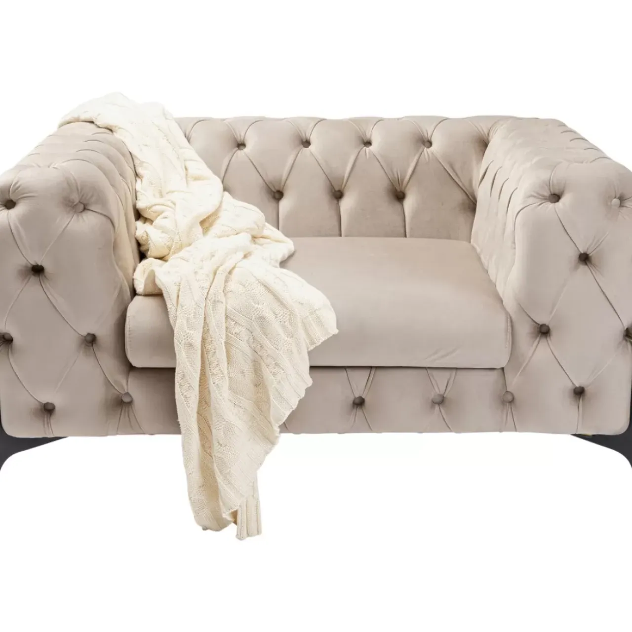 Sessel-KARE Design Sessel Bellissima Velvet Beige 120Cm