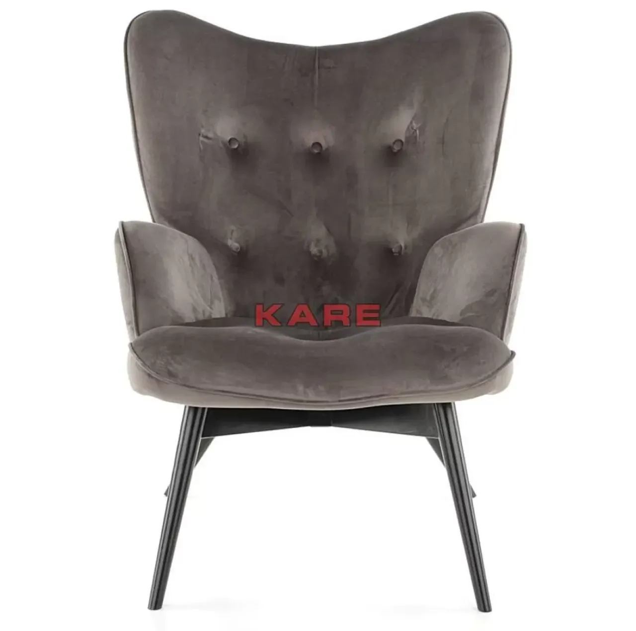 Sessel-KARE Design Sessel Black Vicky Velvet Grau