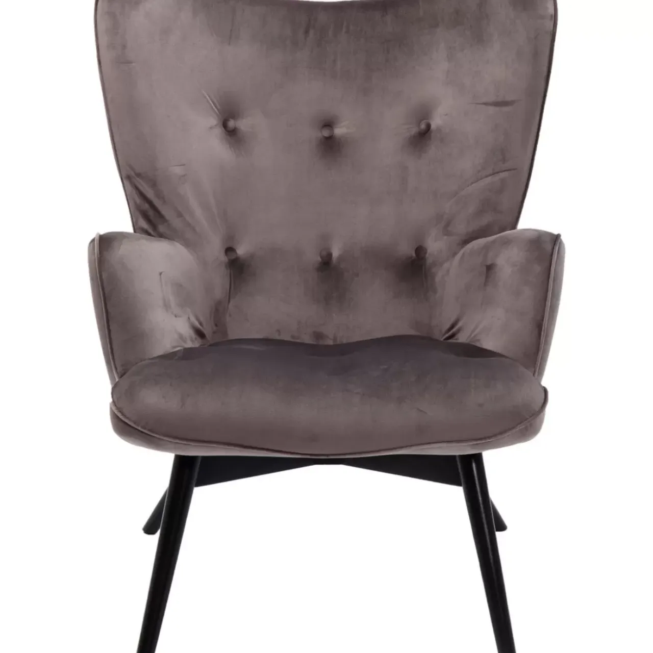 Sessel-KARE Design Sessel Black Vicky Velvet Grau