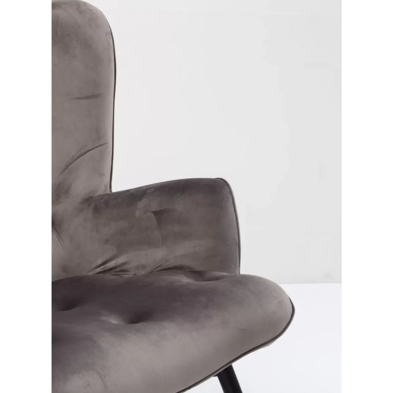Sessel-KARE Design Sessel Black Vicky Velvet Grau