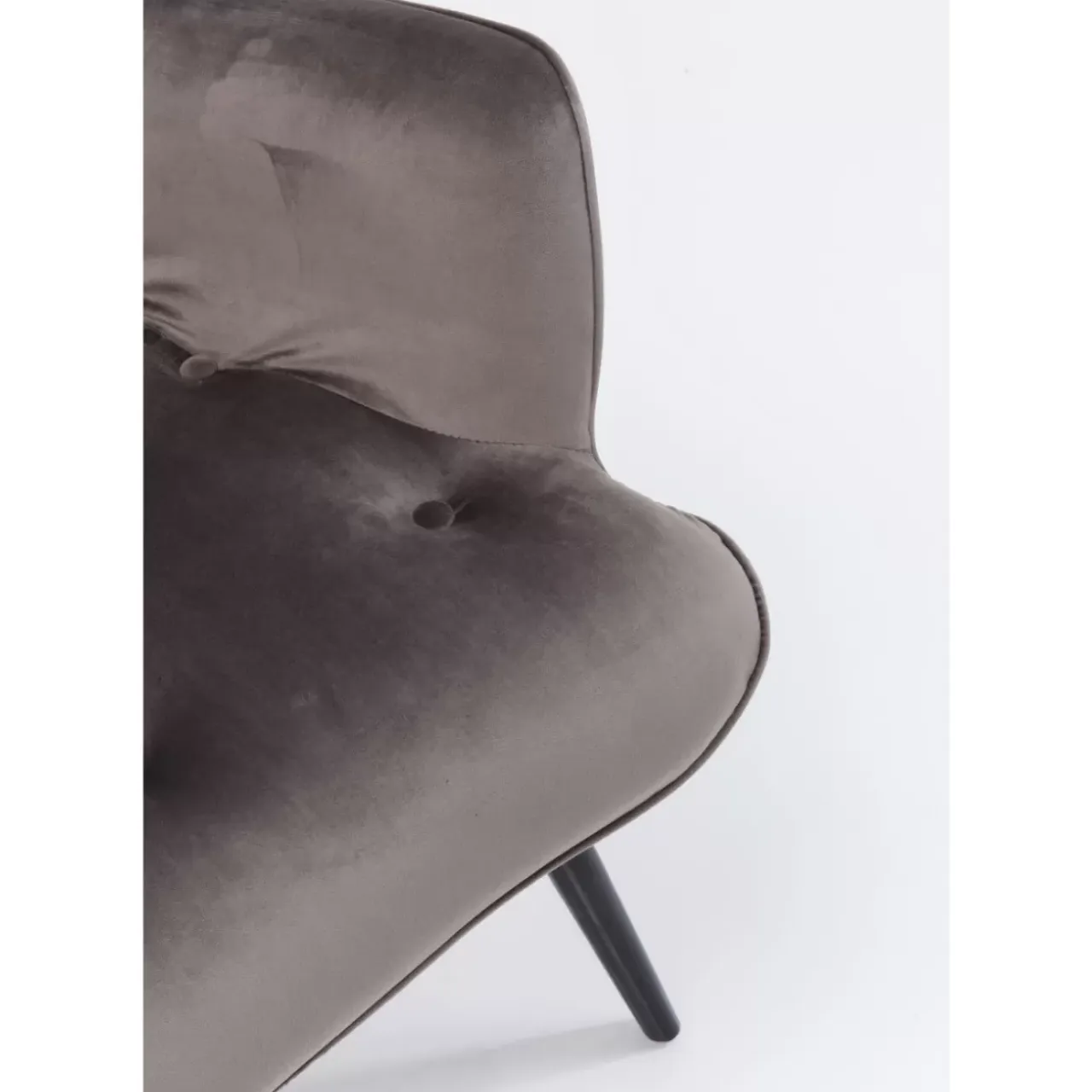 Sessel-KARE Design Sessel Black Vicky Velvet Grau
