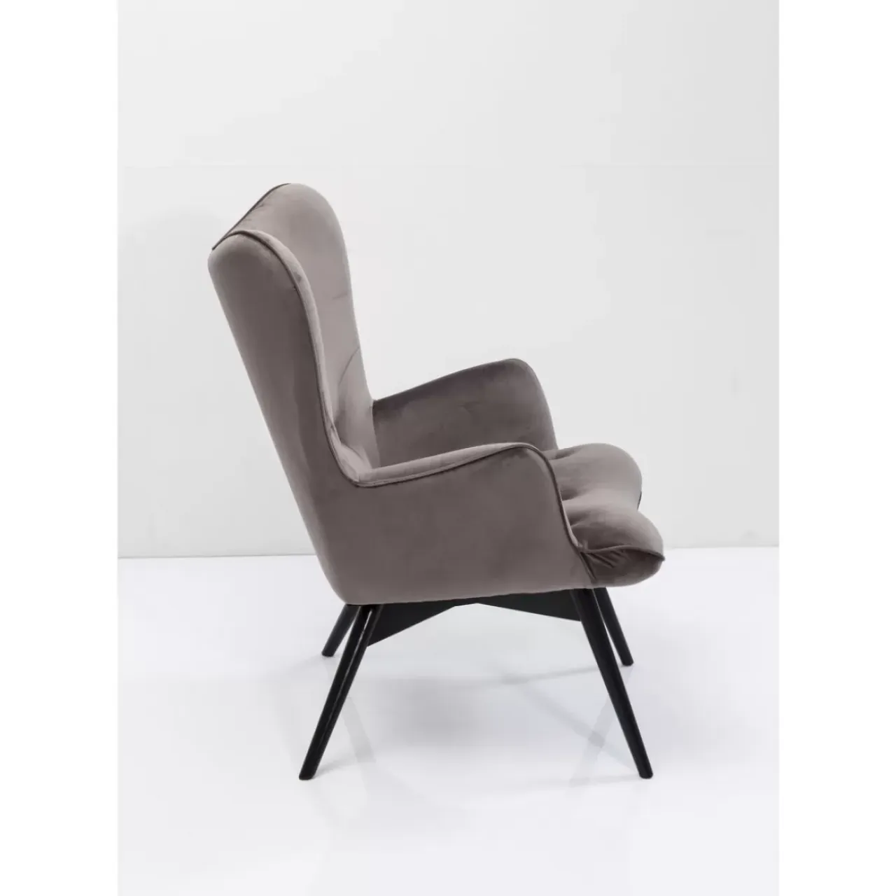Sessel-KARE Design Sessel Black Vicky Velvet Grau
