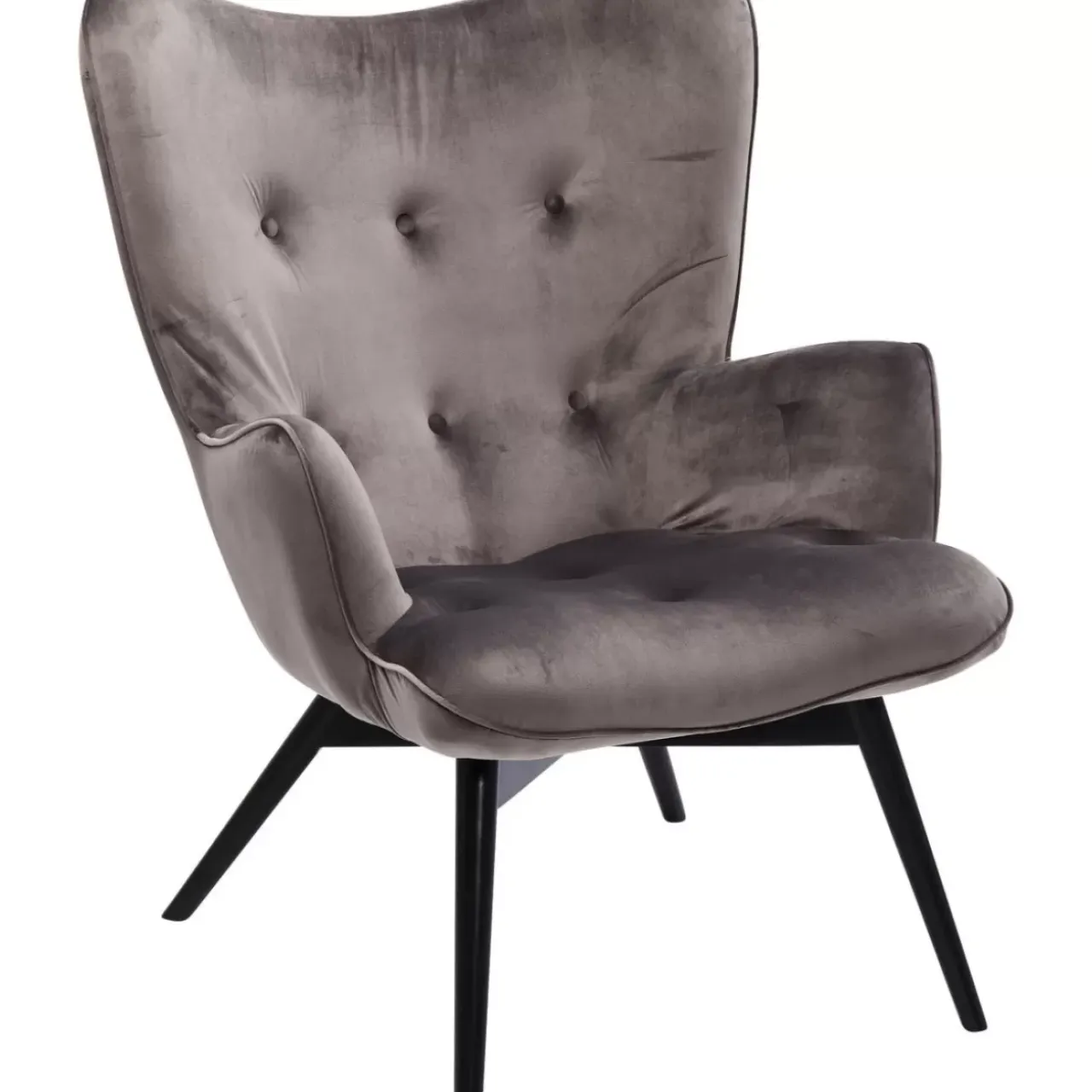 Sessel-KARE Design Sessel Black Vicky Velvet Grau