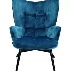 Sessel-KARE Design Sessel Black Vicky Velvet Petrol