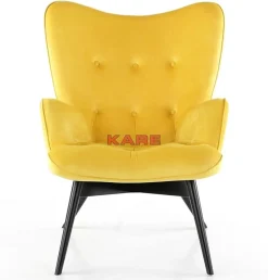 Sessel-KARE Design Sessel Black Vicky Velvet Yellow