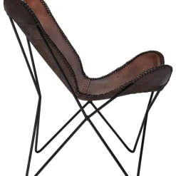 Sessel-KARE Design Sessel Butterfly Brown Econo
