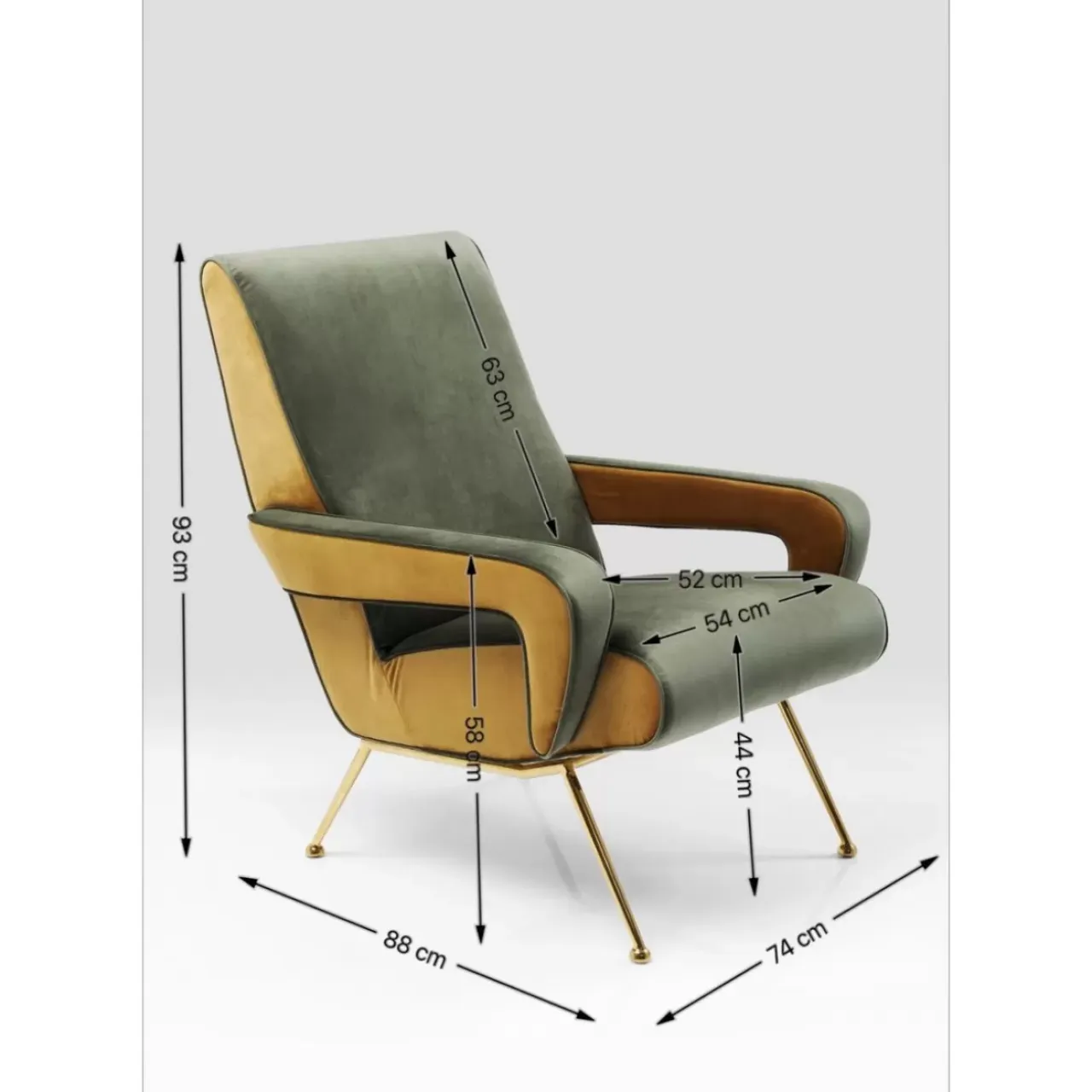 Sessel-KARE Design Sessel Luna High Grun