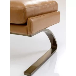 Sessel-KARE Design Sessel Mit Hocker Breno Braun
