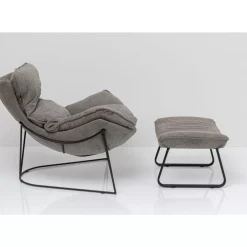 Sessel-KARE Design Sessel Mit Hocker Snuggle Grau (2/Tlg)