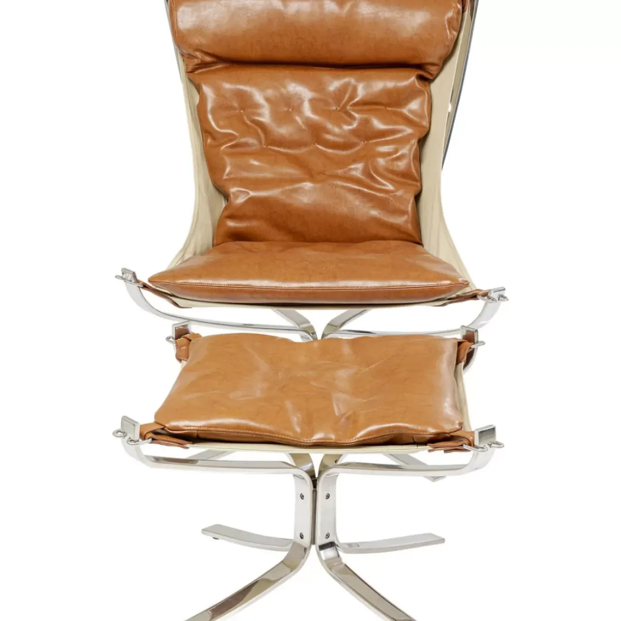 Sessel-KARE Design Sessel Mit Hocker Washington Braun