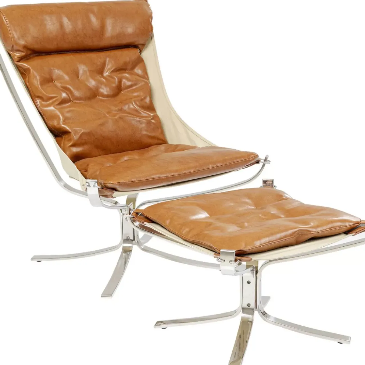 Sessel-KARE Design Sessel Mit Hocker Washington Braun