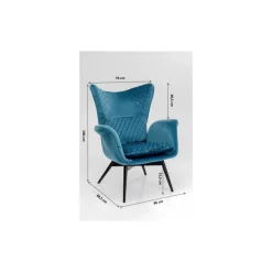 Sessel-KARE Design Sessel Tudor Velvet Petrol