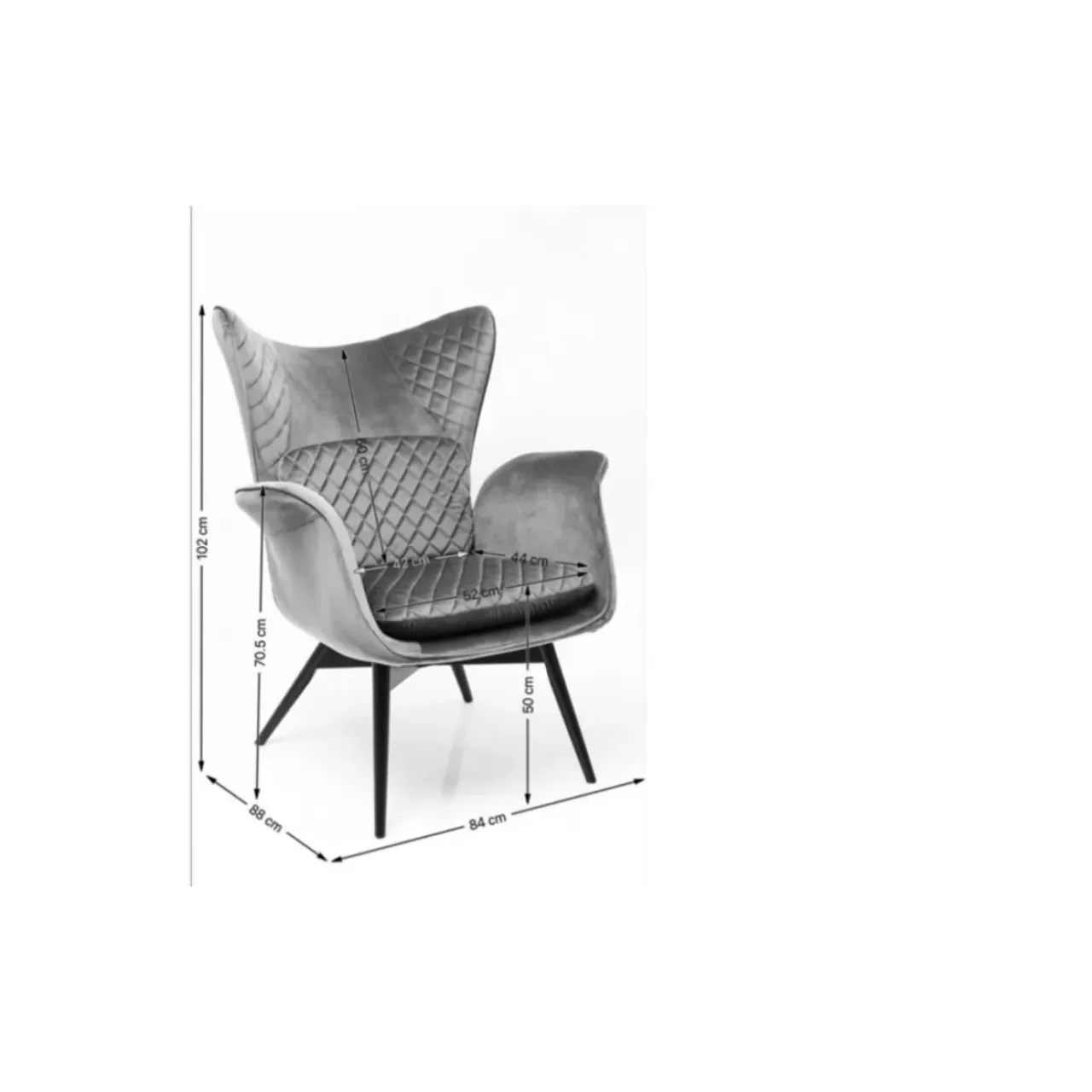Sessel-KARE Design Sessel Tudor Velvet Schwarz
