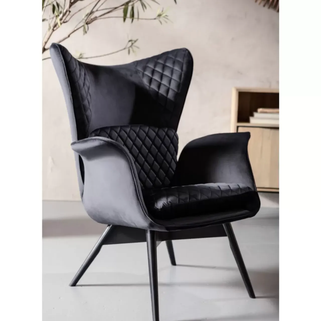Sessel-KARE Design Sessel Tudor Velvet Schwarz