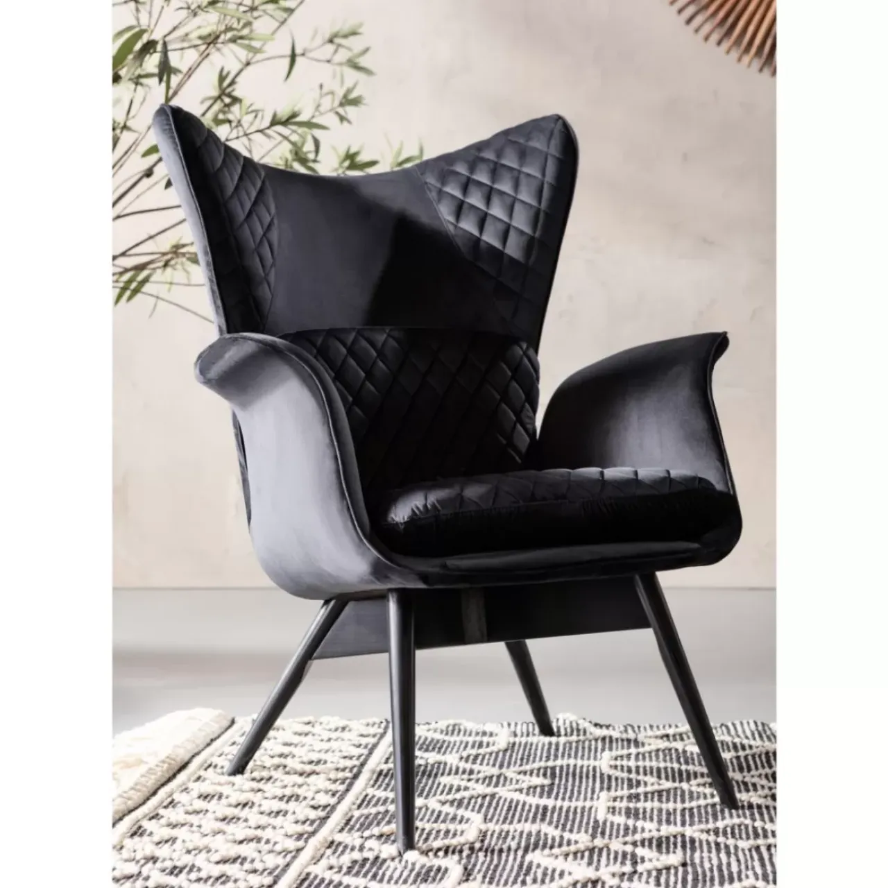 Sessel-KARE Design Sessel Tudor Velvet Schwarz